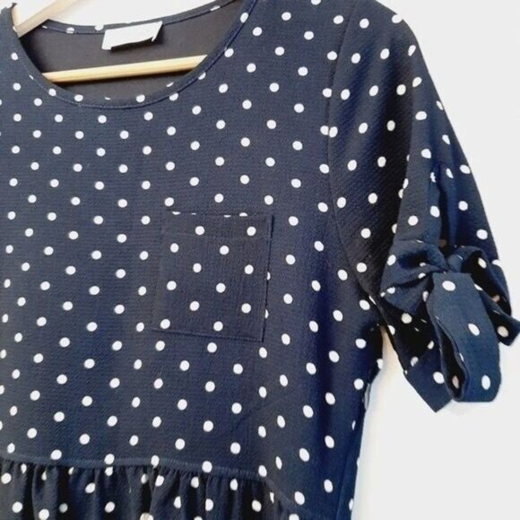 ORANGE CREEK Dress Navy Blue w/ White Polka Dot Sz XS - Picture 5 of 10